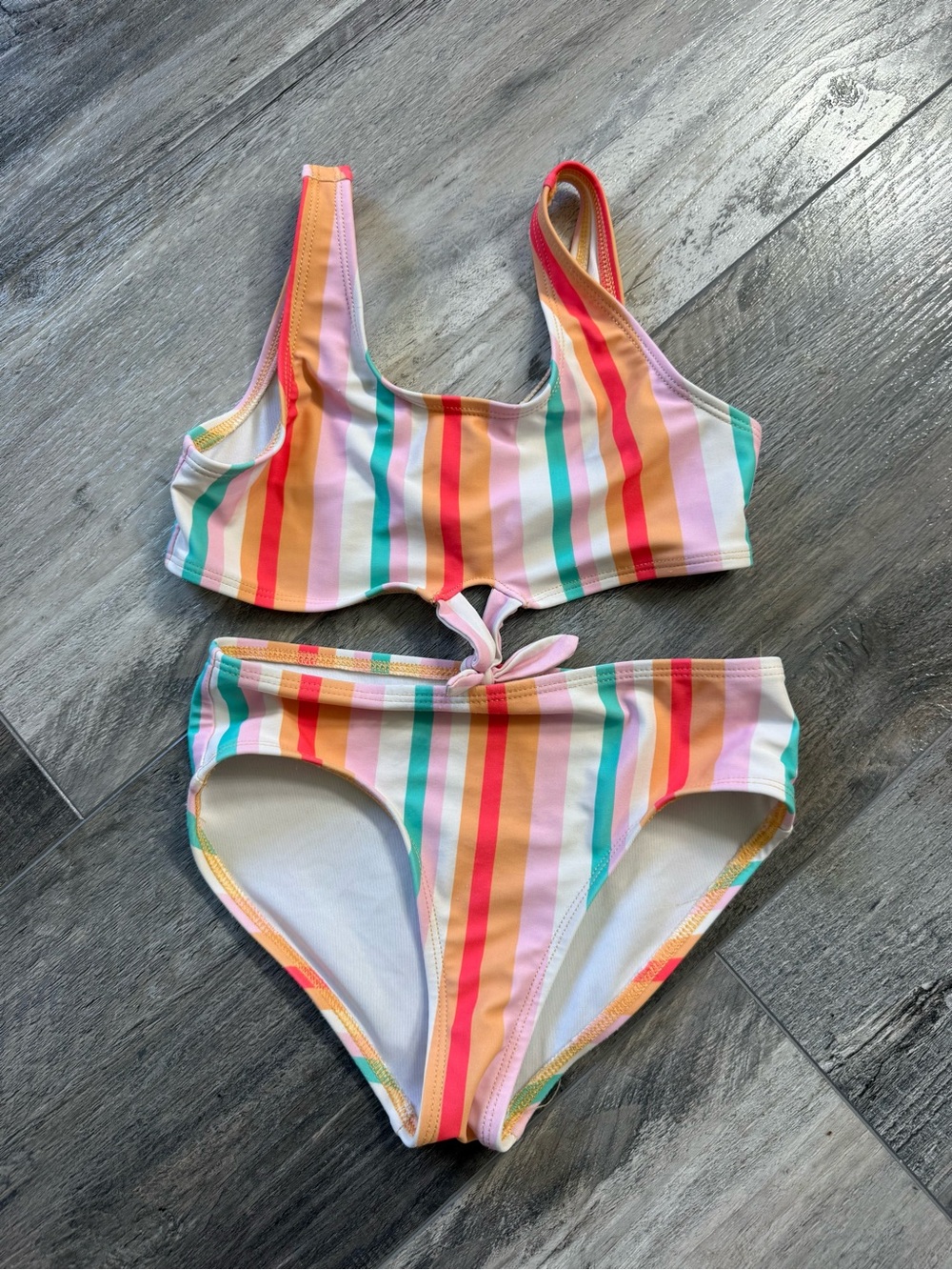 Old Navy Girls' Rainbow Stripe Two-Piece Swim Set